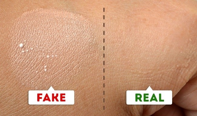 Un test de produit sur une peau blanche.