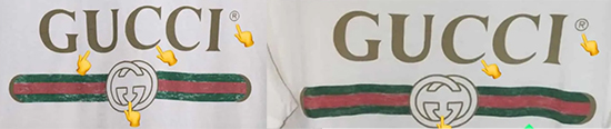 le logo d un tee shirt Gucci