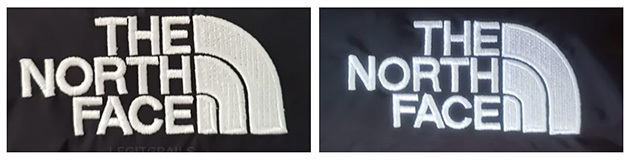logo sur veste the north face